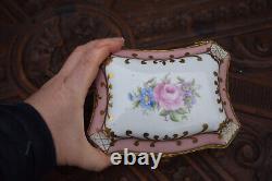 Vintage french floral pink jewelry box