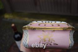 Vintage french floral pink jewelry box