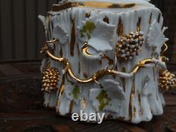 Vintage french porcelain floral decor grapes Bonbonniere box