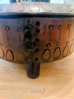 Vintage hand tooled, hand stitched lidded folk art box