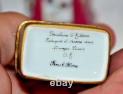 Vintage handmade French Peint Main Limoges perfume bottle trinket box