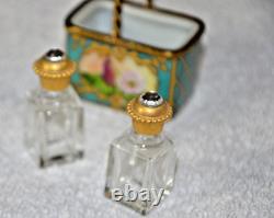 Vintage handmade French Peint Main Limoges perfume bottle trinket box