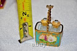 Vintage handmade French Peint Main Limoges perfume bottle trinket box