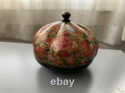 Vintage lacquer box Pumpkin Floral Beautiful