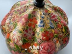 Vintage lacquer box Pumpkin Floral Beautiful