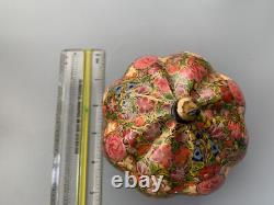Vintage lacquer box Pumpkin Floral Beautiful
