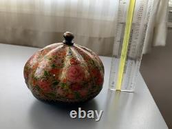 Vintage lacquer box Pumpkin Floral Beautiful