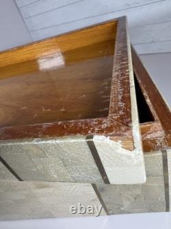 Vintage large Tessellated Stone With Brass Inlay wood box. Some damage issues