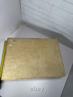 Vintage large Tessellated Stone With Brass Inlay wood box. Some damage issues