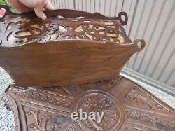 Vintage large french wood cut Box