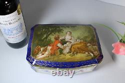 Vintage large porcelain romantic decor porcelain box floral