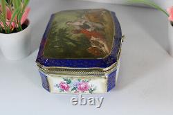 Vintage large porcelain romantic decor porcelain box floral