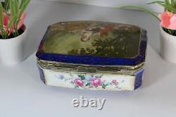 Vintage large porcelain romantic decor porcelain box floral