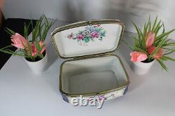 Vintage large porcelain romantic decor porcelain box floral