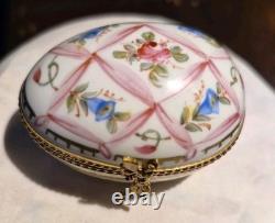 Vintage limoges trinket box peint main egg shape