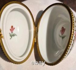 Vintage limoges trinket box peint main egg shape