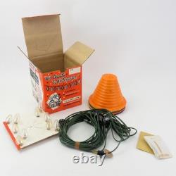 Vintage mid century plastic patio lantern tiki string lights new in original box