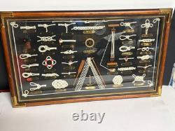 Vintage nautical knot board shadow box display frame