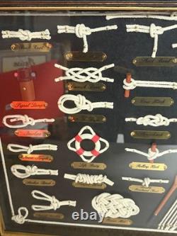 Vintage nautical knot board shadow box display frame