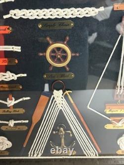 Vintage nautical knot board shadow box display frame