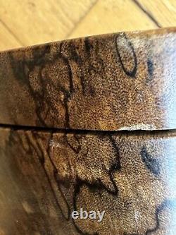 Vintage offsquare wooden box, may be Bacote & spalted, 4x3 1/2x4