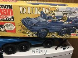 Vintage palitoy Action Man Transport command vehicle D. U. K. W. With box super RAR