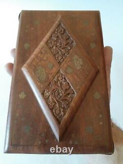 Vintage rare small wooden jewels Trinket hand carved Decorative wood wooden box