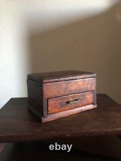 Vintage storage box drawer lid antique miscellaneous goods Used JP YM365