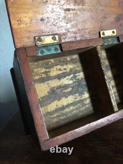 Vintage storage box drawer lid antique miscellaneous goods Used JP YM365