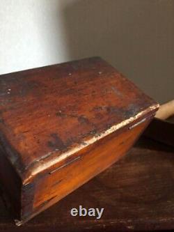 Vintage storage box drawer lid antique miscellaneous goods Used JP YM365