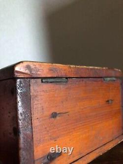 Vintage storage box drawer lid antique miscellaneous goods Used JP YM365