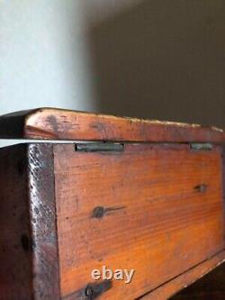 Vintage storage box drawer lid antique miscellaneous goods Used JP YM365