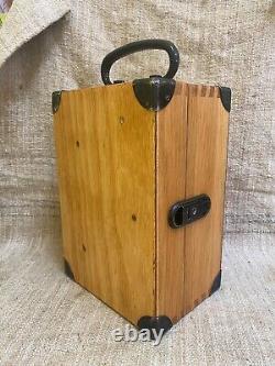 Vintage wooden storage box from the measuring device made in Slovakia