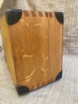 Vintage wooden storage box from the measuring device made in Slovakia