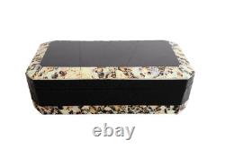 Vtg 1950s Art Deco Marbled Tortoise Plastic Trinket Keepsake Box 10.5