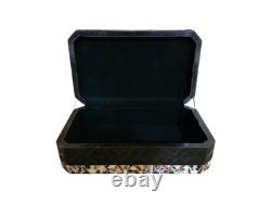 Vtg 1950s Art Deco Marbled Tortoise Plastic Trinket Keepsake Box 10.5