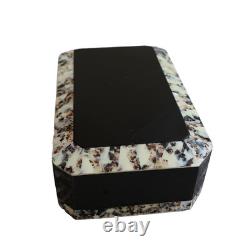 Vtg 1950s Art Deco Marbled Tortoise Plastic Trinket Keepsake Box 10.5