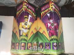 Vtg 1993 Mighty Morphing Power Rangers 8 Triangle Box Figures Complete Set Of 5