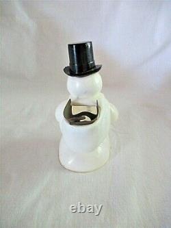 Vtg 5 Snowman Pipe Scarf Plastic Blow Mold Indoor Christmas Light Original Box