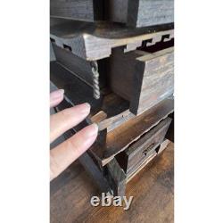 Vtg 5 Story Wooden Pagoda Jewelry Box No Top Spire 2 Dangles Missing 1 Chip SEE