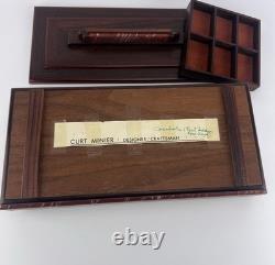Vtg Curt Minier Wood Jewelry Box Artisan z3q