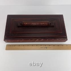 Vtg Curt Minier Wood Jewelry Box Artisan z3q