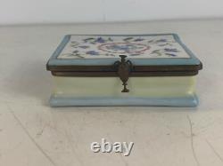 Vtg French Limoges Jacques Deval Book Form Trinket Box w Quote Inside Shared Joy