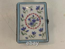 Vtg French Limoges Jacques Deval Book Form Trinket Box w Quote Inside Shared Joy