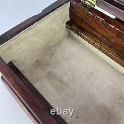 Vtg Hand Crafted Wood Box Stash 11in