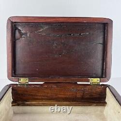 Vtg Hand Crafted Wood Box Stash 11in