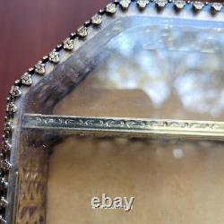 Vtg Miniature Gold Metal French Victorian Style Vitrine Curio Trinket Box Matson