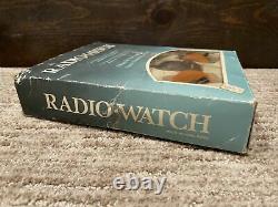 Vtg NEW Radiodigit Radio-Watch Digital Men's LCD Watch withOriginal Box & Headset