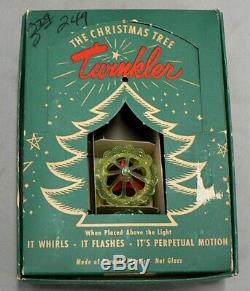 Vtg Rare Set Of 9 Twinkler Spinner Birdcage Christmas Ornaments In Original Box