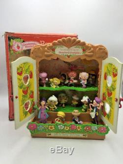Vtg Strawberry Shortcake Lot Strawberryland Carry Case in Box with 14 Dolls Toys
